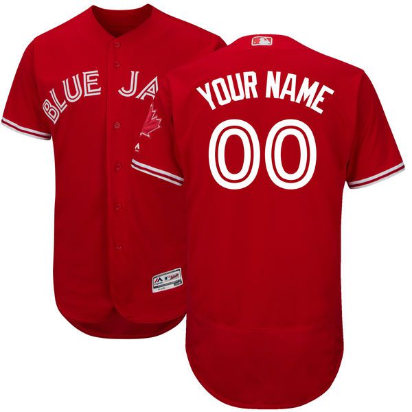 Men Toronto Blue Jays Majestic Red Scarlet 2017 Flex Base Authentic Collection Custom MLB Jersey